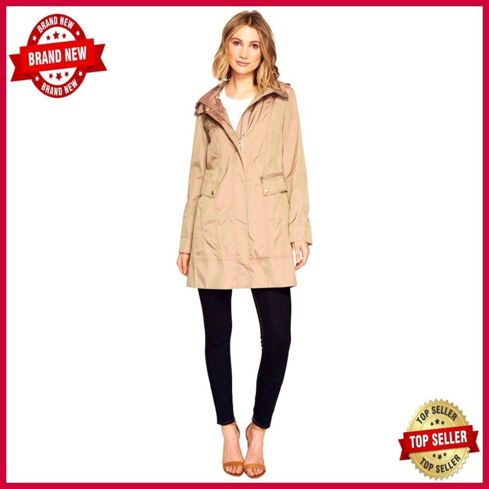 Packable Hooded Rain Jacket, Lightweight Fitted Long Sleeve, Water Resistant